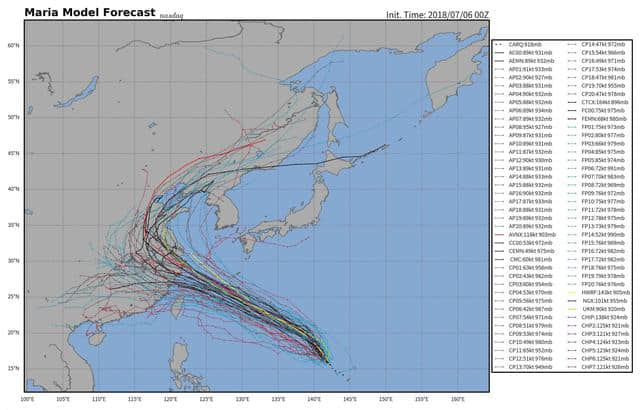 7月6日超强台风玛莉亚路径继续西调，登陆我国可能性进一步大增！