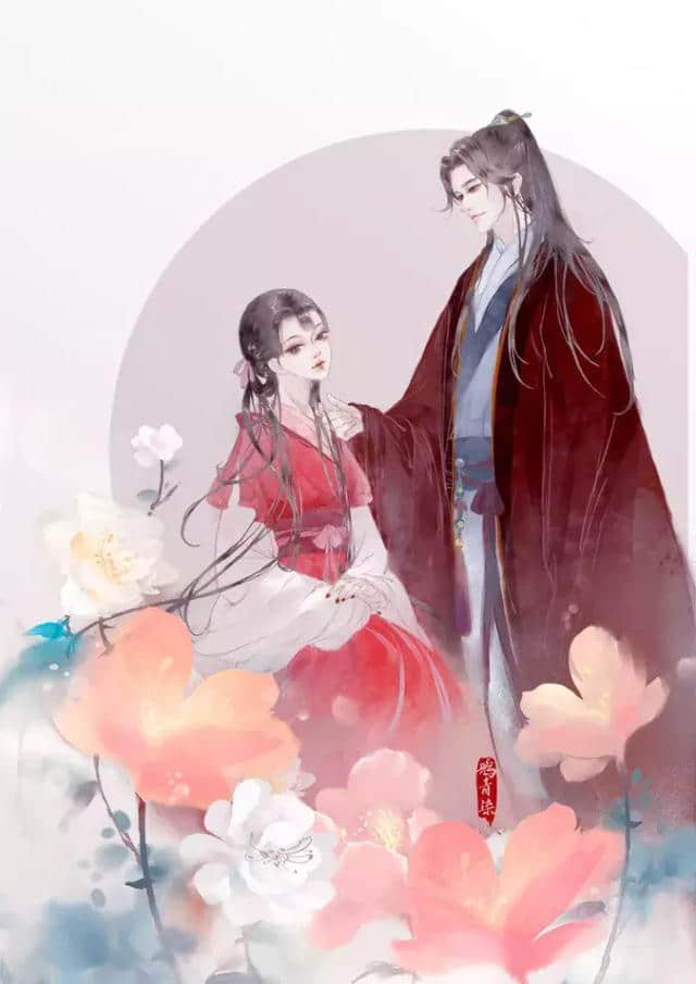 七夕古风情侣插画 | 天阶夜色凉如水，坐看牵牛织女星