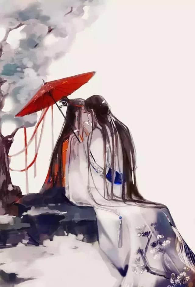 七夕古风情侣插画 | 天阶夜色凉如水，坐看牵牛织女星