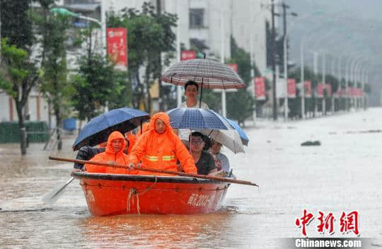 强降雨致福建省浦城县城区大面积内涝