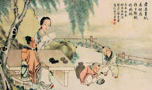 唐诗闲读：“老妻画纸为棋局，稚子敲针作钓钩”