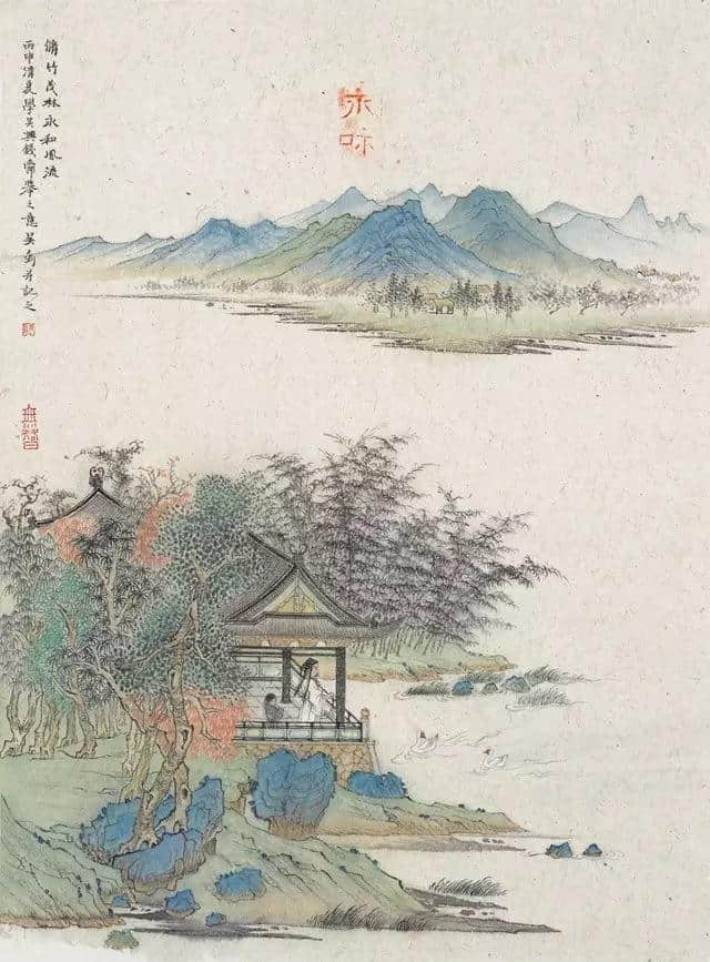 回首湖山丨吴钊国画青烟绿水