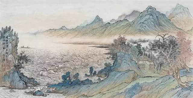 回首湖山丨吴钊国画青烟绿水