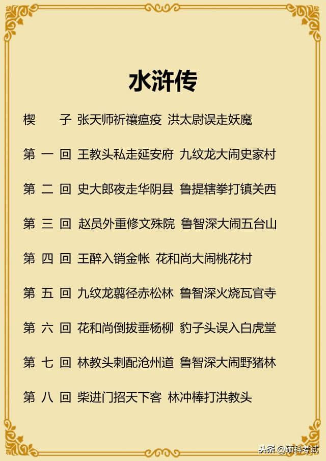 中国四大名著主题阅读 文学必考知识 建议收藏