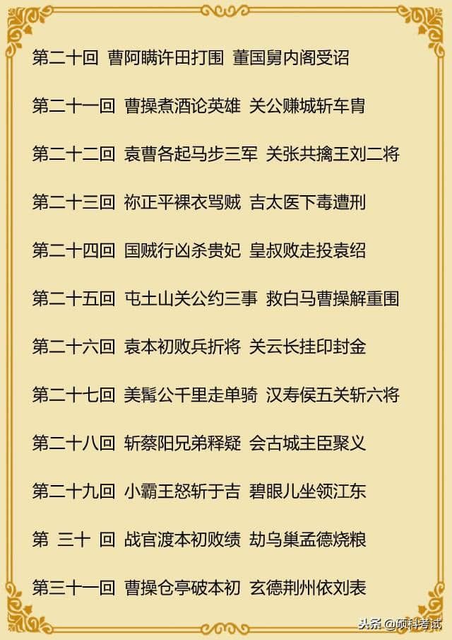 中国四大名著主题阅读 文学必考知识 建议收藏