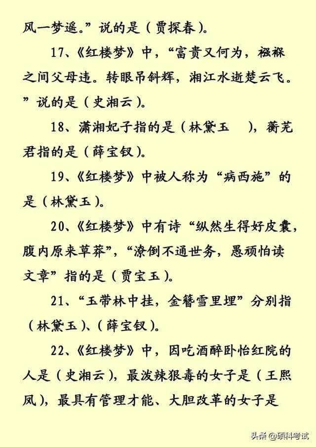 中国文学史，四大名著积累知识点汇总，实用干货，收藏好！