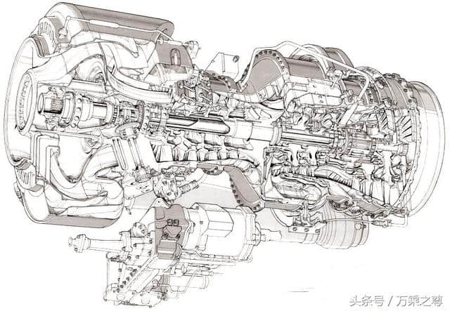 高清民航客机发动机剖面构造图，看着很容易造嘛