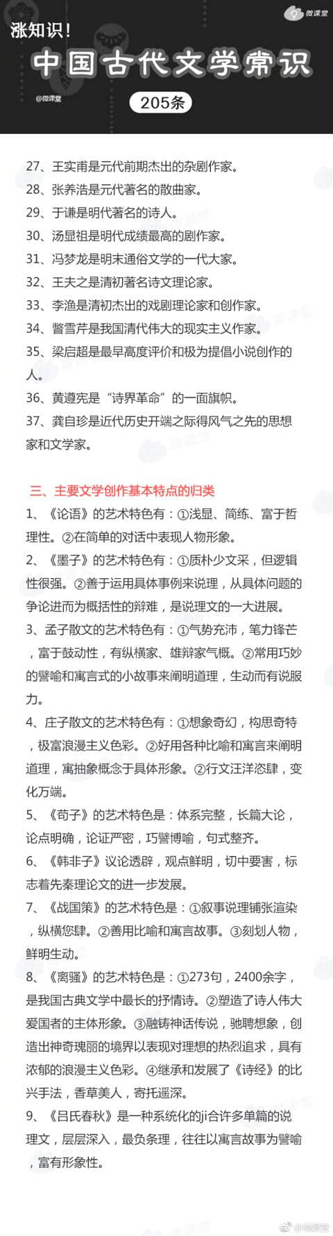 205条中国古代文学常识送给喜好文学的你