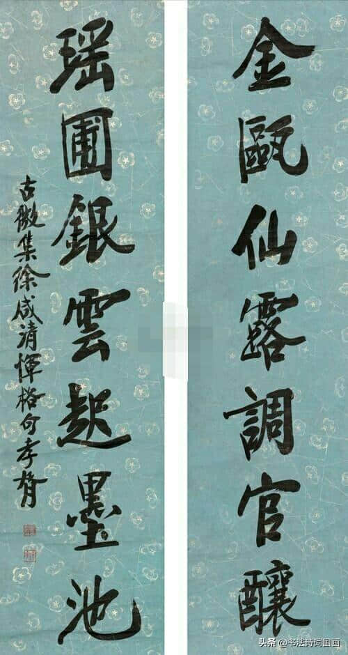 行书对联，郑孝胥作品：高楼看斗柄，长剑倚太行