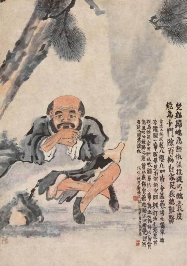 齐白石笔下的铁拐李，老人真幽默