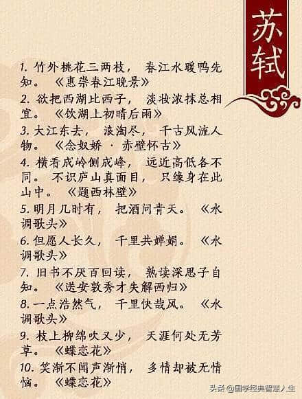 中国古代文人十大经典名句