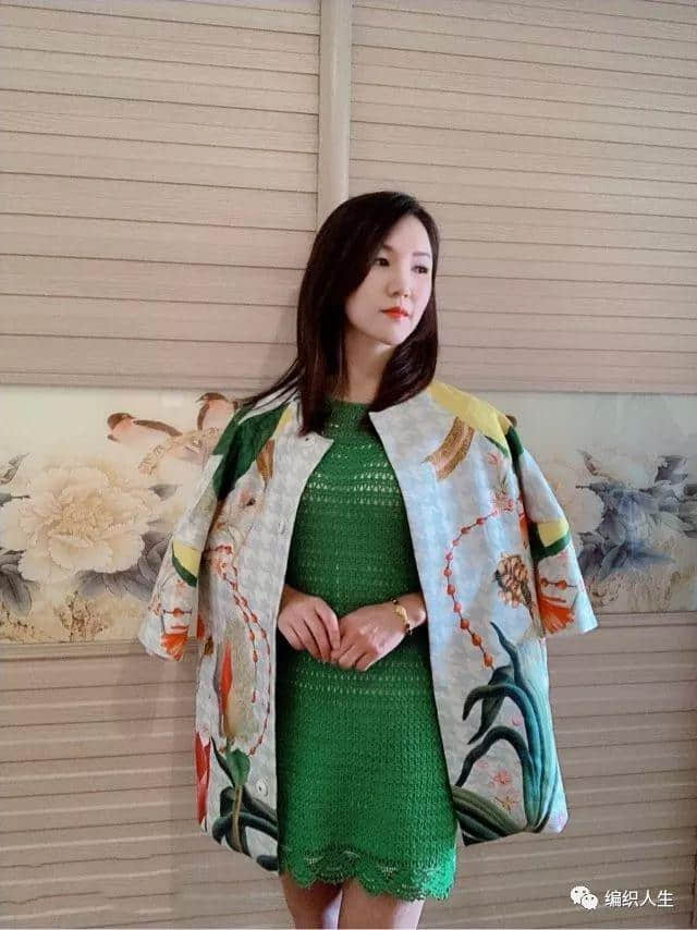 寒烟翠：女士钩针中袖洋装礼服裙（附图解）