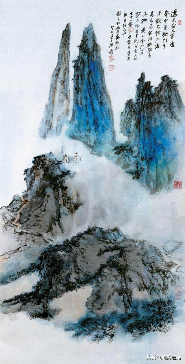 中国画大师张大千泼墨山水欣赏 高清