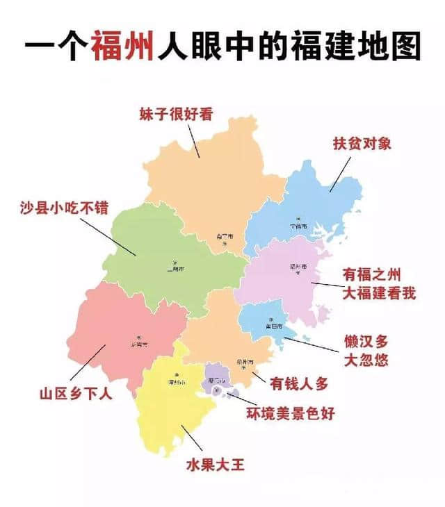 如果福建是一个班级！那么各地级市在班里都是什么职务呢？