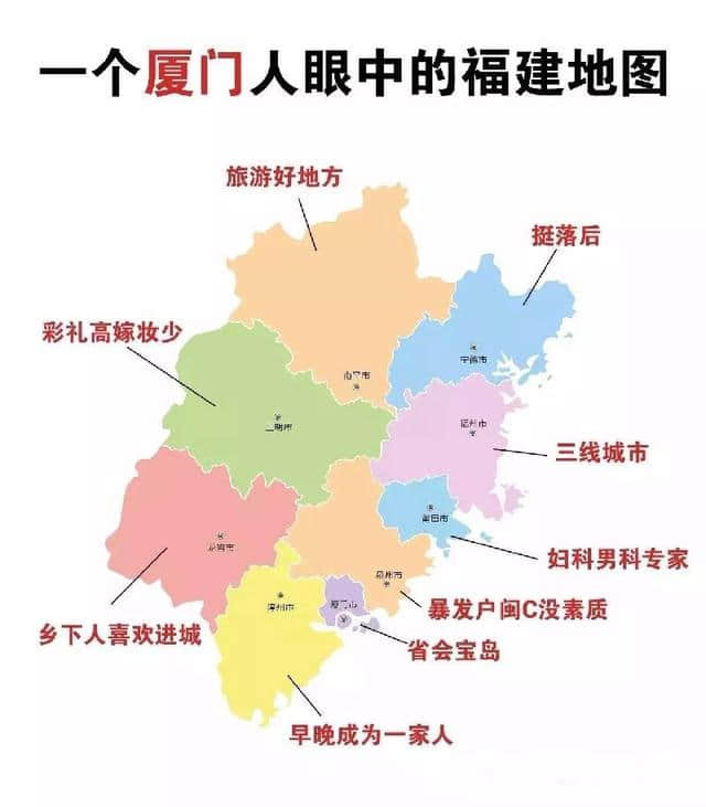 如果福建是一个班级！那么各地级市在班里都是什么职务呢？