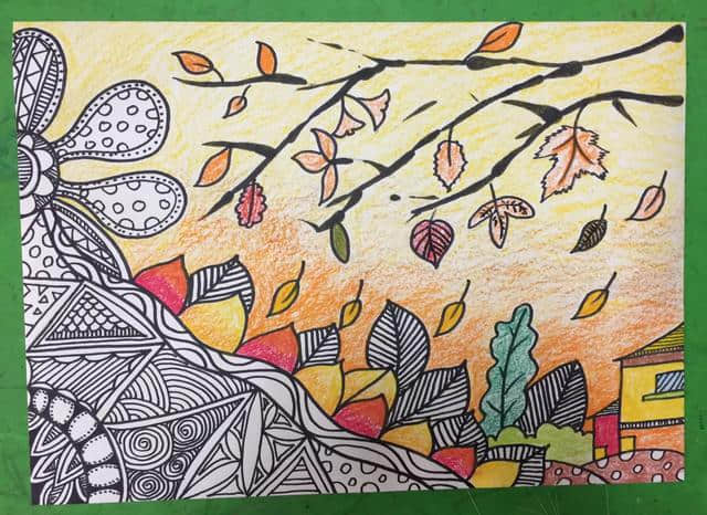金秋十月教你如何画秋天主题创意儿童画一适合八九岁孩子学习